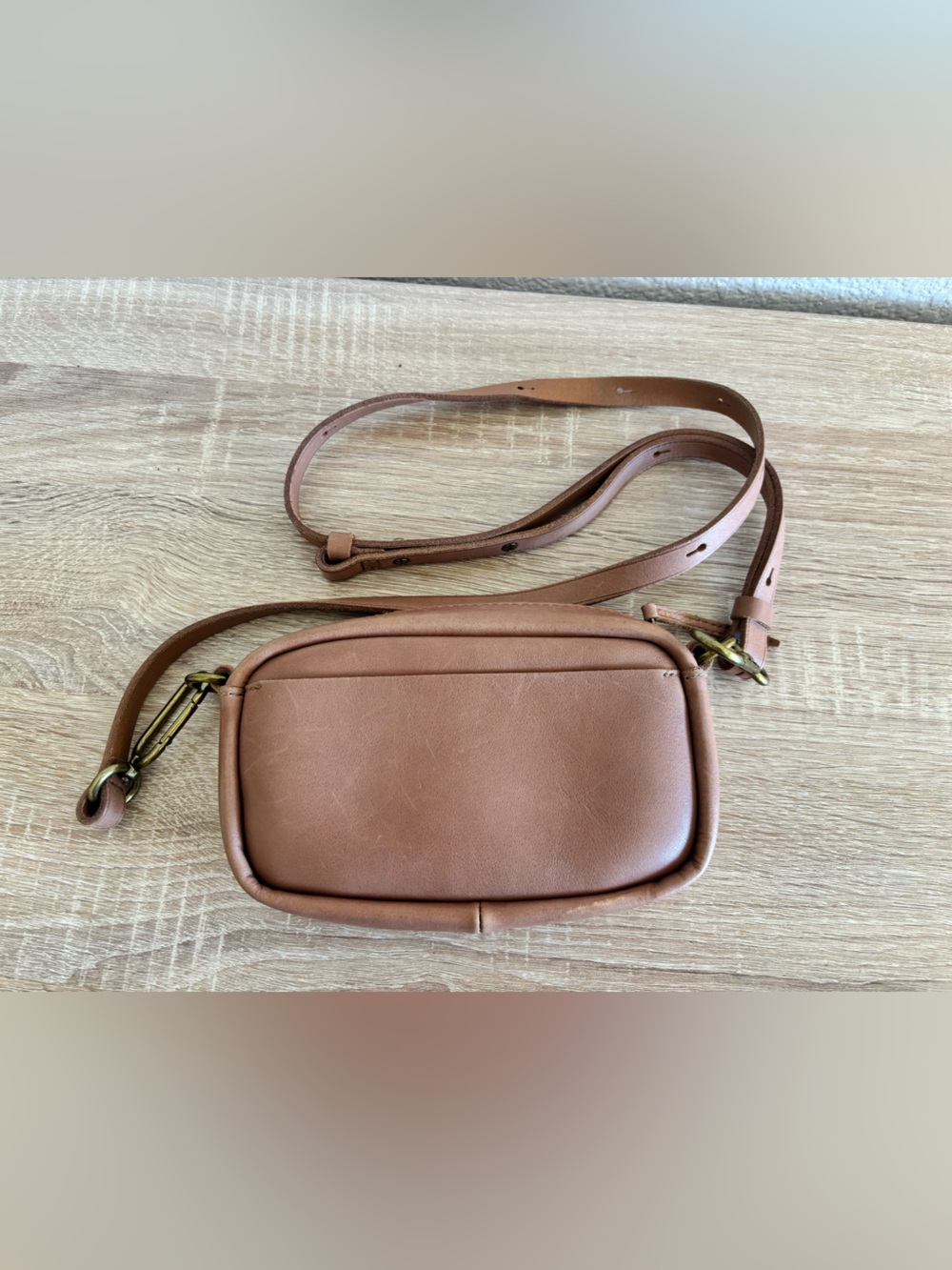 Madewell Leather Crossbody Bag in Light Brown